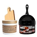 Cutting Board Oil & Griddle Seasoning Bundle - Food-Grade Coconut Oil & Wax for Wood & Butcher Blocks. Conditioner for Cast Iron, Skillets, Griddles