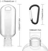 Weicoca 3Pcs Transparent Portable Hot Sauce Keychain Bottles, Refillable Travel Size Hot Sauce Keychain, 2oz/50ml Transparent Portable Bottles, Suit