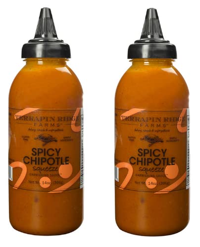 Terrapin Ridge Farms Gourmet Spicy Chipotle Garnishing Sauce - Two 14 Ounce Squeeze Bottles