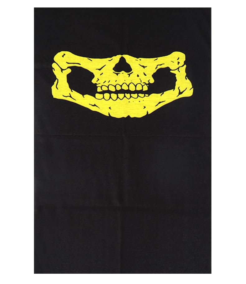 Seamless multi-functional magic headscarf, riding mask to keep warm around Bo, skull varied face towel. (yellow)