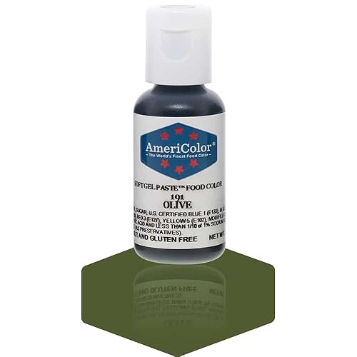 AmeriColor, Olive, 0.75 Ounce Bottle, Soft Gel Paste Food Color