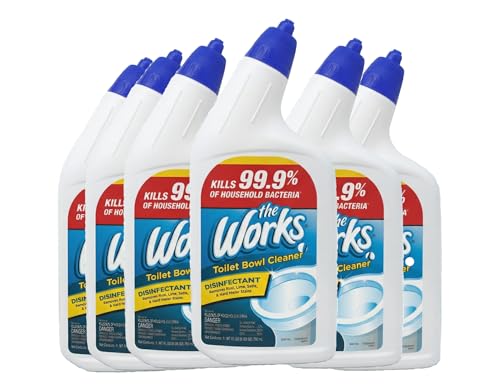 The Works Toilet Bowl Cleaner Disinfectant Removes Rust Lime Scale and Hard Water Stains Kills 99.9% of Household Bacteria 24 fl oz (Pack of 6)