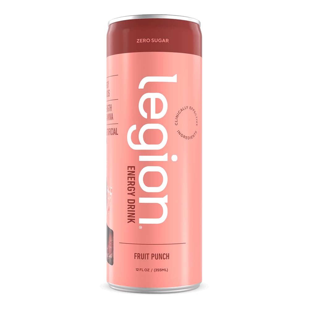Legion Energy Drink - Naturally Sweetened and Flavored Healthy Energy Drinks - Sugar Free Energy Drinks w/Natural Caffeine, Theanine, Taurine