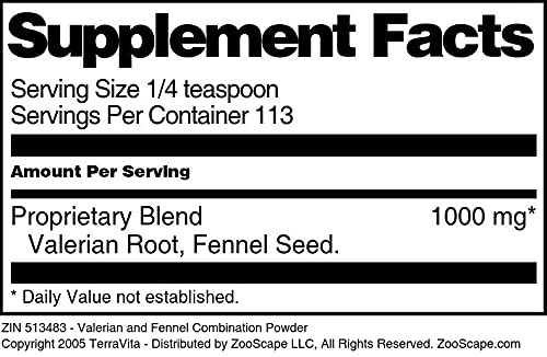 Valerian and Fennel Combination Powder (4 oz, ZIN: 513483) - 3 Pack