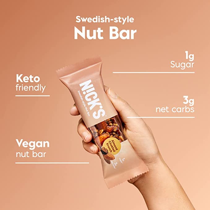 NICK'S Almond Choklad Krunch Nut Bar 5-pack