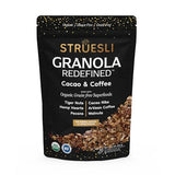 Struesli Cacao & Coffee Organic Granola, Grain & Gluten Free, Healthy Snacks with Cacao, Coffee, Tiger Nuts, Pecans, Walnuts, Hemp Hearts & Coconut