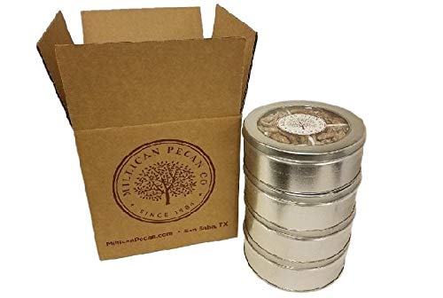 Four Flavors Pecan Gift Tin | 1 Lb Gift Tins (Case of 4) | Millican Pecan since 1888 | San Saba, Texas