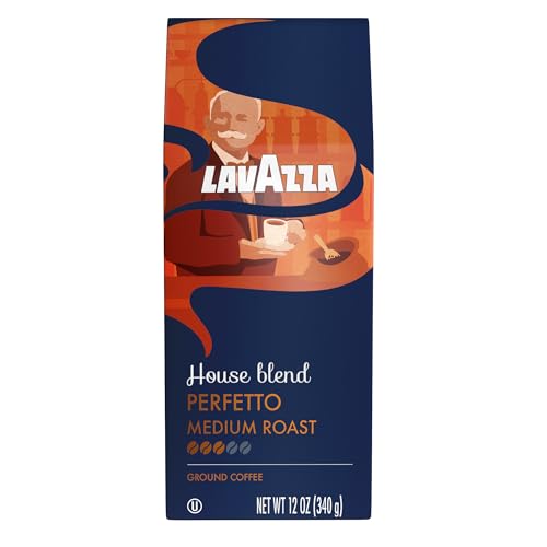 Lavazza House Blend Perfetto Ground Coffee 12oz Bag, Medium Roast, Full-bodied, Intensity 3/5, 100% Arabica, Ideal for Drip Brewers, (Pack of 1)
