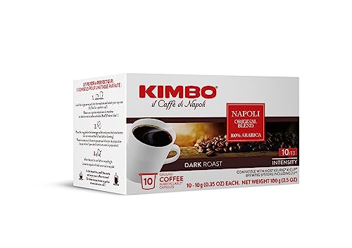 Kimbo Espresso Napoli Keurig K-CUPs, Blended and Roasted in Italy - Dark Roast, 10 Count