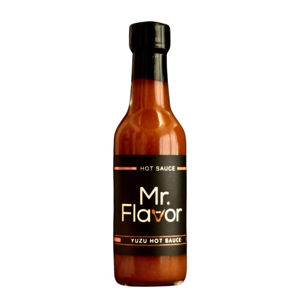 Mr. Flavor Yuzu Hot Sauce - Exotic Citrus Blend for Gourmet Dishes, Subtle Heat, Perfect for Seafood & Cocktails, 5oz