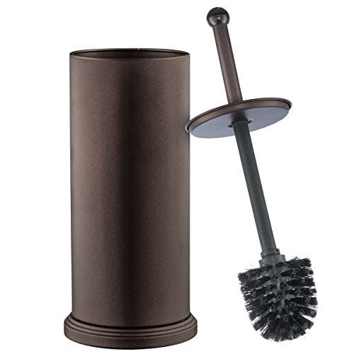 Heim-it Men's Start-It Toilet Cleaner Set, Bronze Toilet Brush for Large Bowl and Holder with Lid