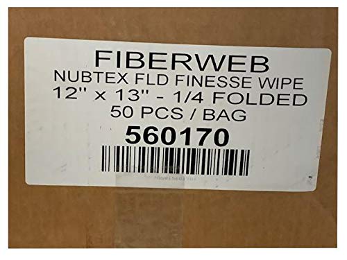 Nubtex Finesse Wipe Folded 1/4" 12"x13" Wipes Box of 1000