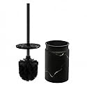 Toilet Brush and Holder Set - Toilet Bowl Brush and Holder with Sturdy Bristles for Thorough Cleaning - Concealed Matte Black Bathroom Accessories