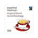 Original Blend Round Tea Bags essential Waitrose 160 per pack - Pack of 6
