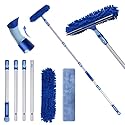 LOMIDA Professional Window Squeegee Kit - 62" Lightweight Aluminum Pole, 2 in 1 Rotatable Window Cleaning Tool Kit with Extension Pole Cleaning