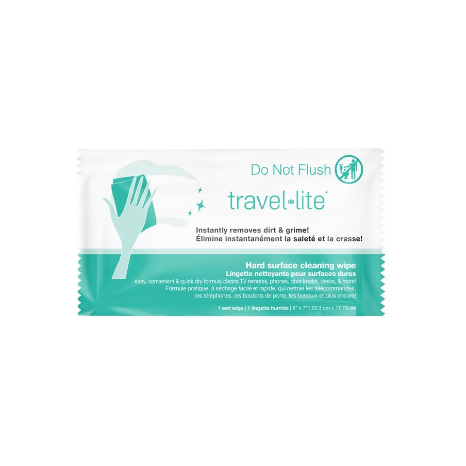 LA Fresh Wipe Away Hard Surface Cleaning Wipes Pack of 50 Individually Wrapped 7x6" Wipes