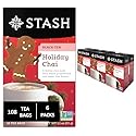 Stash Tea Holiday Chai Tea 18 Count Tea Bags (Pack of 6), Individual Spiced Black Tea Bags for Use in Teapots Mugs or Cups, Brew Hot Tea or Iced Tea