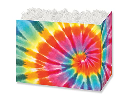 Pack of 6, Tie-Dye Basket Box, Small 6.75x4x5" for Celebration, Party, Holiday, Birthday and Events, Made in USA
