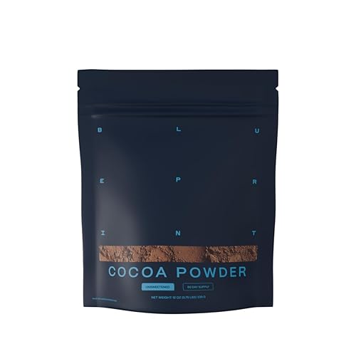 Blueprint Bryan Johnson Non Dairy Cocoa Powder - Elite Level Flavanols - 100% Pure Cocoa - Low Fat Unsweetened Cocoa - Undutched - Keto Friendly - Great for Baking, Cooking & Smoothies - 12oz Bag