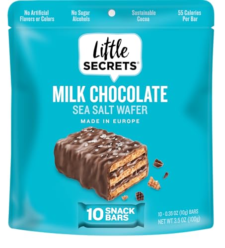 Little Secrets | Milk Chocolate Crispy Wafers | 10 Minis | Made in Europe | Nothing Artificial & No Sugar Alcohols | Sustainable Cocoa | 3.5 Ounce