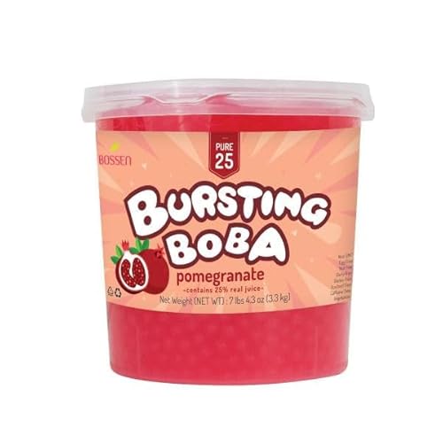 Bossen Bursting Boba Pure25 filled with a refreshing fruity liquid that creates a burst of flavor in your mouth Make in Taiwan 7.04 lb Each Pack (1