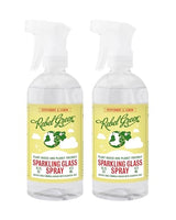 Rebel Green Sparkling Glass Spray - Streak-Free Natural Glass Cleaner for Windows, Mirrors, and Surfaces - Peppermint & Lemon Scent - 16 oz - 2 Pack