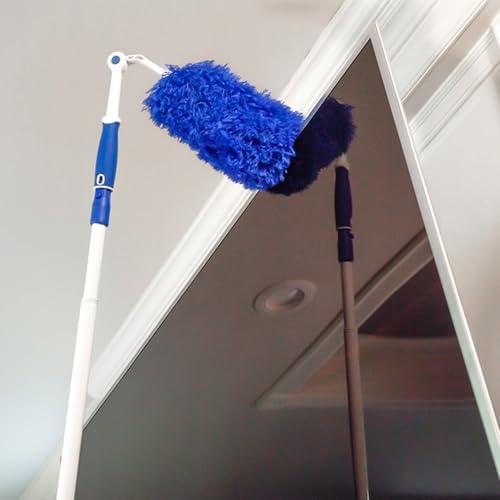 Unger Connect and Clean Microfiber Duster with Pivoting Handle, Dusters for Cleaning, Compatible with Telescopic Poles, Dusting Tools, Cleaner Tool