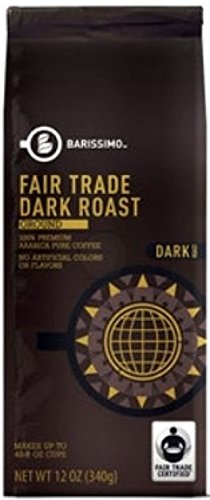 2 bag pack - Barissimo Premium Fair Trade Dark Roast Ground Coffee - 12oz ea Bag