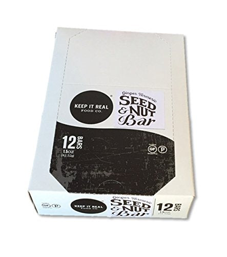 Keep It Real Food Gluten-Free Paleo Seed & Nut Bar, Ginger Turmeric, 1.5 oz, 12 Count