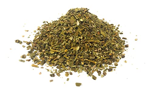 Dried Cut Mistletoe From The Whole Plant - Old English Mistle Herbal Tea - Ingredients: 100% Mistletoe Leaves (Viscum Album) - Net Weight: 1.76oz