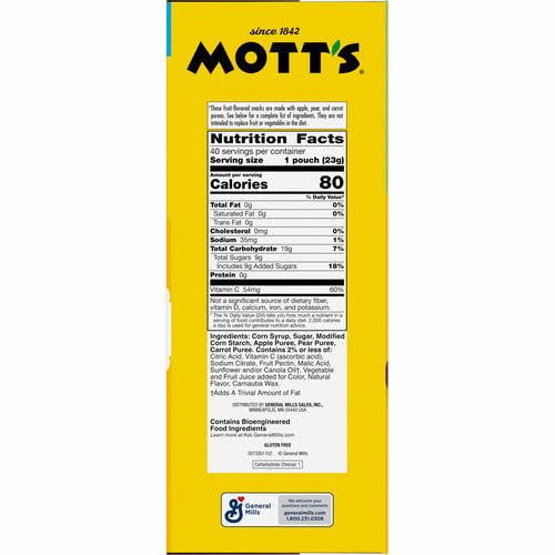 Mott's Fruit Flavored Snacks, Animals Assorted Fruit, Gluten Free Snack, Family Pack, 40 Ct, 32 oz