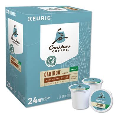 Caribou Coffee, Caribou Blend DECAF 4 Boxes of 24 K-Cups