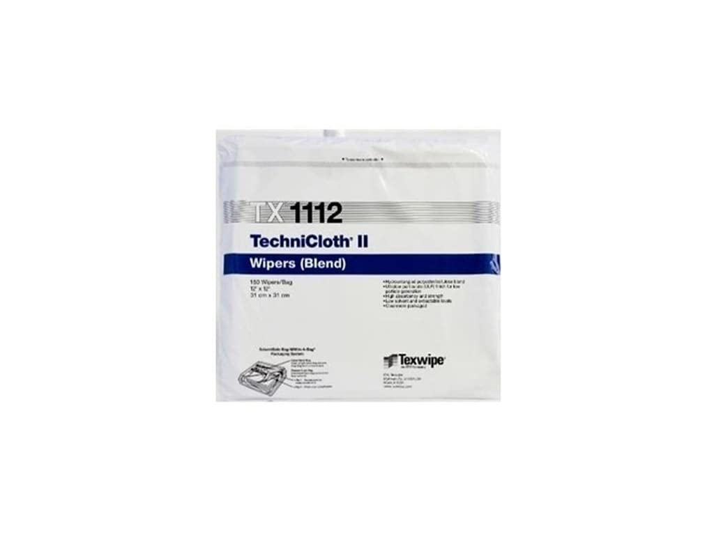 Texwipe TX1112 - TechniCloth II dry wipers, 12 inch x 12 inch, 150/bag