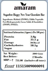 Christmas Gift Chocolates-Sugarfree Happy New Year Chocolate Bar