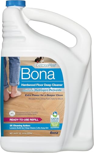 Bona PowerPlus Hardwood Floor Deep Cleaner Refill - 128 fl oz - Refill for Bona Spray Mops and Spray Bottles - Residue-Free Floor Cleaning Solution