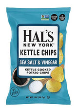 Hal's New York Kettle Cooked Potato Chips, Variety Pack, 6 Flavors, 2 Oz (Pack of 24)