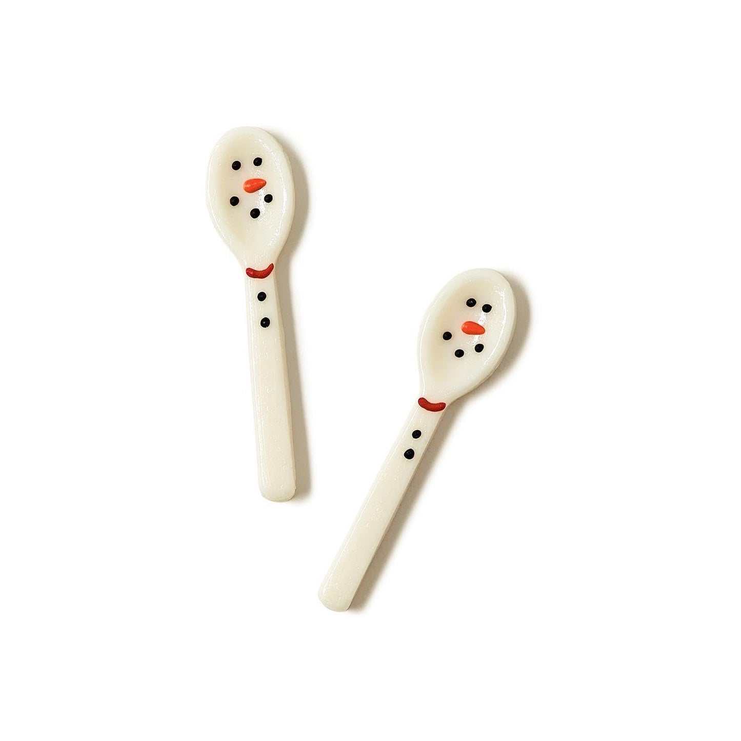 Two's Company Snowman Set of 6 Edible Vanilla Flavor Candy Spoons in Gift Box, 4-inches Length, Sugar, 82365