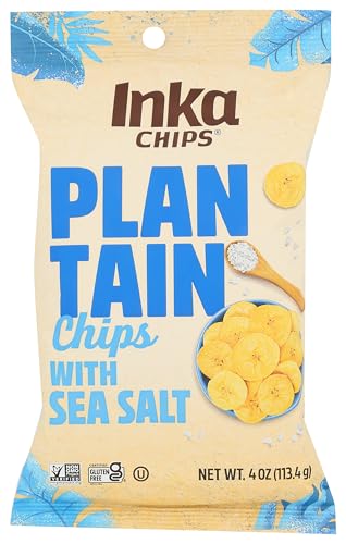 Inka Plantain Chips, Sea Salt, 4 Ounce