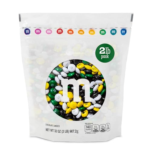 M&M'S WORLD Football Milk Chocolate Candy, 2lb Bulk Candy for Football Party Decor, Gifts, Favors, or Sports Theme Birthday
