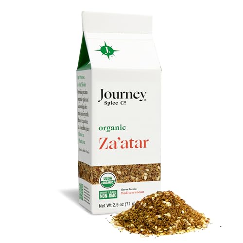 Organic Za'atar Spice Seasoning by Journey Spice Co. | Salt-Free, Sugar-Free, Non-GMO | Gourmet Mediterranean All-Purpose Spice Herb Blend | 2.5 oz. |