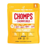 CHOMPS MINI Free Range Turkey Jerky Meat Snack Sticks, Original Turkey, 0.5 Ounce (Pack of 6)