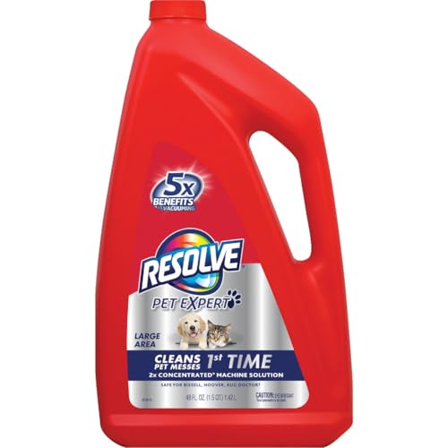 Resolve Pet Carpet Steam Cleaner Solution, 288 fl oz (6 Bottles x 48 oz), 2X Concentrate (Pack of 6)