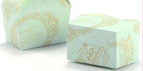 Krismile 50Pcs Royal crown design sweet candy Chocolate cookies box, Wedding Favor gift boxes for cakes Party decor (Green)