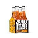 Four(4) Bottles - Jones Soda Co. Orange Cream Soda Flavor | 100% Cane Sugar Soda | Craft Soda Pop | Soda Soft Drinks | Glass Bottle Soda