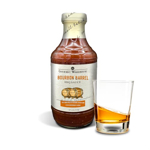 Gourmet Warehouse Small Batch BBQ Sauce Made With Natural Ingredients Gluten Free No HFCS Tangy Barbecue 16 Oz (Pack of 1) (Bourbon Barrel)