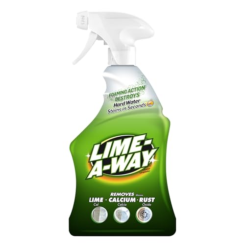 Lime-A-Way Hard Water Stain Remover Spray, Removes Lime, Calcium & Rust in Seconds, Bathroom Cleaner, 22 fl oz