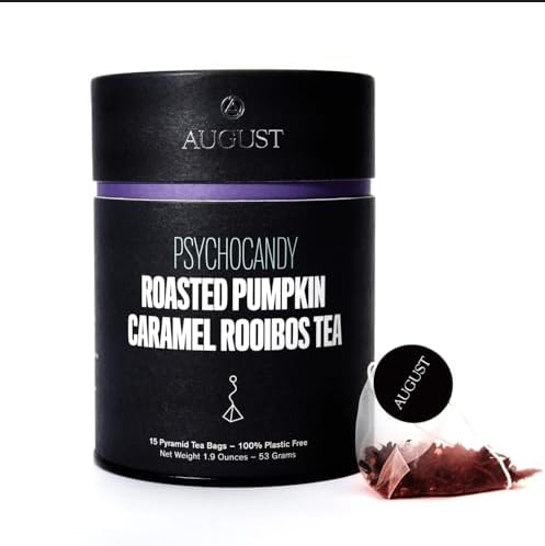 August Uncommon Psychocandy Loose Leaf Tea - Roasted Pumpkin Caramel South African Rooibos Tea - Vegan, Gluten-Free & Non-GMO - Creamy Caramel Flavor