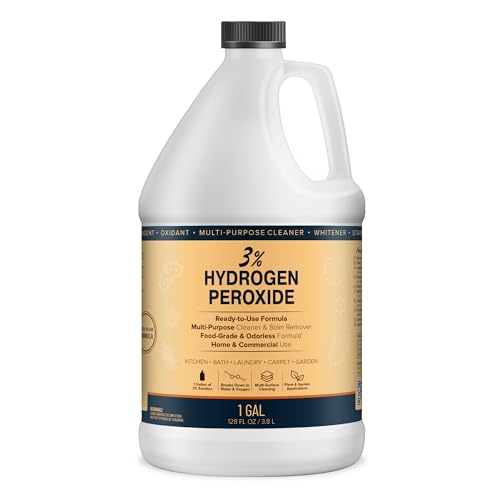 MAXTITE 3% Hydrogen Peroxide Solution - 1 Gallon (Food-Grade H2O2 & Water!) - Natural Cleaning Solution for Kitchen, Bath, Laundry, and More - HDPE