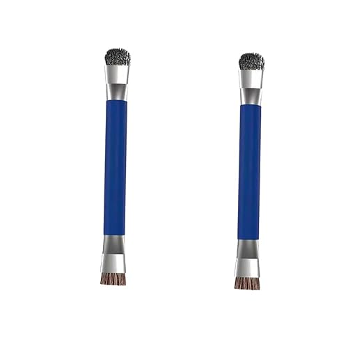 RecDec 2 Pack Kitchen Stove Cleaning Brush Small Deep Gas Stove Cleaning Scrub Double Sided Stainless Steel Wire Brushes for Stove Grate Grill Gas
