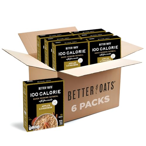 Better Oats 100 Calorie Apples and Cinnamon Oatmeal, 9.8 oz Box (Pack of 6)